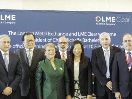 Ministro de Hacienda acompaña a Pdta Bachelet en inauguración de nuevas oficinas de la Bolsa de Metales de Londres