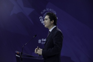 Ministro de Hacienda, Ignacio Briones, comenta el Imacec de abril en La Moneda.