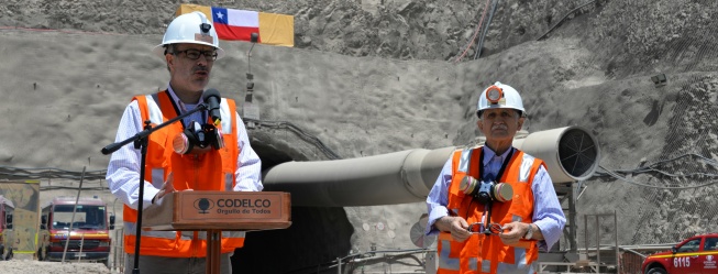 Ministro de Hacienda visita obras del proyecto de Codelco Mina Chuquicamata Subterránea.
