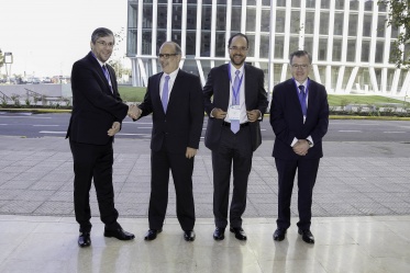 17 de abril: Ministro Valdés junto a superintendentes Macías y Pavez y Carlos Ramírez, presidente de la Asociación Internacional de Organismos de Supervisión de Fondos de Pensiones (AIOS), en seminario sobre sistemas de pensiones.