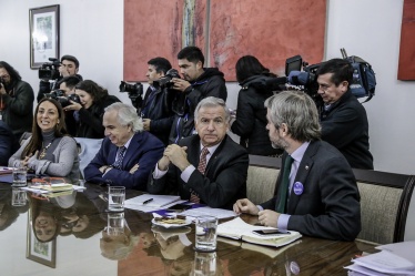Ministro de Hacienda, Felipe Larrían participó esta mañana del Comité Político Ampliado en el Palacio de La Moneda.