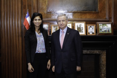 El Ministro de Hacienda, Felipe Larraín, se reunió esta tarde con Gita Gopinath, economista jefa del FMI.