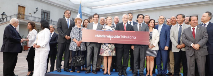 Presidente Piñera y Ministro Briones participan en la promulgación de Modernización Tributaria