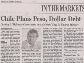 The Wall Street Journal destaca anunció hecho por el Ministro de Hacienda, Felipe Larraín, durante su último viaje a Estados Unidos.
