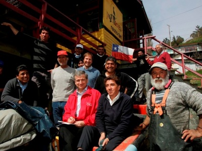 El Ministro de Hacienda, Felipe Larraín, recorrió hoy la caleta de pescadores de Quintay.