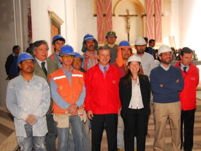 Ministro de Hacienda, Felipe Larraín, lanza programa “Donaciones para la Reconstrucción” en Catedral de Rancagua.
