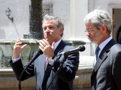 Ministros de Hacienda, Felipe Larraín, y Economía, Juan Andrés Fontaine.
