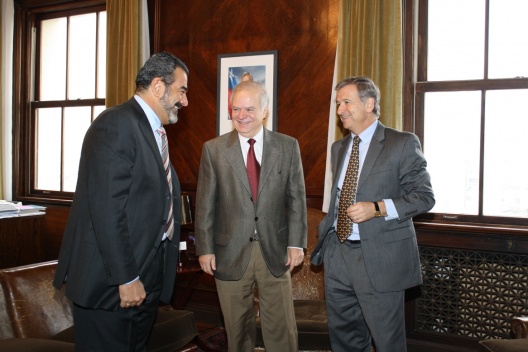 De izquierda a derecha: Andrónico Luksic, Rafael Guilisasti y el ministro de Hacienda, Felipe Larraín. 
