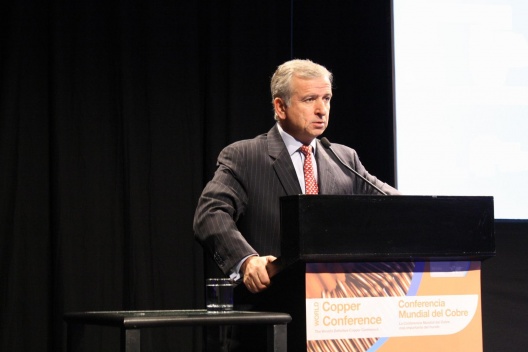El ministro Felipe Larraín, expone en la 12° Conferencia Mundial del Cobre 
