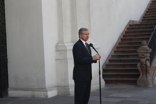 Esta mañana, el ministro de Hacienda, Felipe Larrain comentó el Imacec en La Moneda