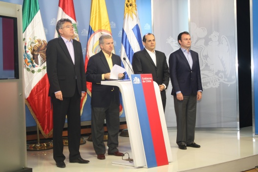 Los ministros de Hacienda de la Alianza del Pacífico en el Palacio de La Moneda