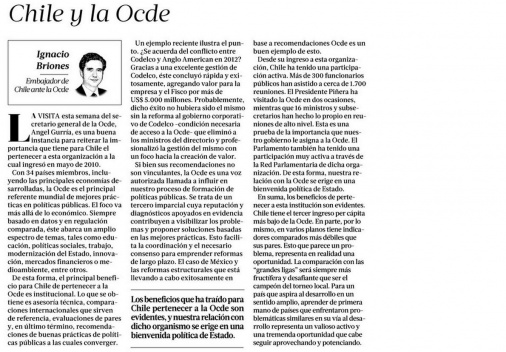 Chile y la Ocde - Ignacio Briones, Embajador de Chile ante la Ocde