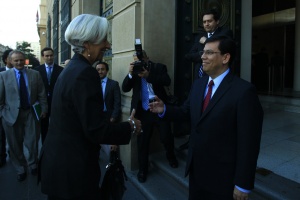 El ministro de Hacienda, Alberto Arenas, recibió a la directora gerente del FMI, Christine Lagarde.