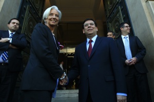  	El ministro de Hacienda, Alberto Arenas, recibió a la directora gerente del FMI, Christine Lagarde.