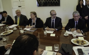 El ministro de Hacienda, Rodrigo Valdés, participó en el Consejo de Intendentes encabezado esta mañana por la Presidenta de la República, Michelle Bachelet.