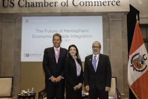 21 de abril: Ministros de Hacienda de Perú y Chile y vicepresidenta de la Cámara de Comercio de EE.UU. dialogan sobre integración económica regional durante las Reuniones de Primavera FMI-BM en Washington.