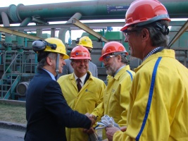 Ministro de Hacienda, Felipe Larraín, visita la Planta de Acería de la Siderúrgica Gerdau Aza, en Colina.