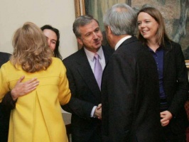 Ministro Felipe Larraín asiste a ceremonia en La Moneda por 100 días del Gobierno del Presidente Piñera.