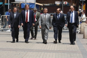 Ministro Felipe Larraín junto a los ministros de Hacienda de México, José Antonio Meade; Colombia, Juan Carlos Echeverry; Perú, Luis Miguel Castilla, y Uruguay, Fernando Lorenzo.