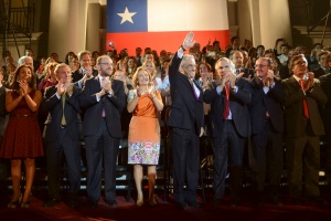 El ministro de Hacienda, Felipe Larraín, participa junto al Presidente de la República, Sebastián Piñera en la celebración de sus tres años de Gobierno.