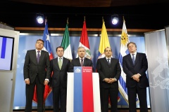 Los ministros de Hacienda y Finanzas de la Alianza del Pacífico y Uruguay en el Palacio de La Moneda